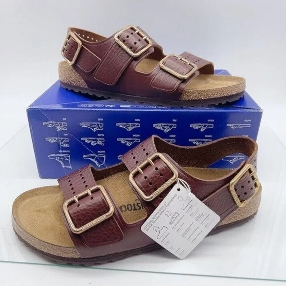 Birkenstock Milano Grip Bold Gap Roast Vintage Leather Mens EU 46 US 13- 13.5 W